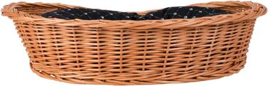 Корзина для собак з лози, корзина для тварин, корзина для котів (Чорний, 100x75 H27)