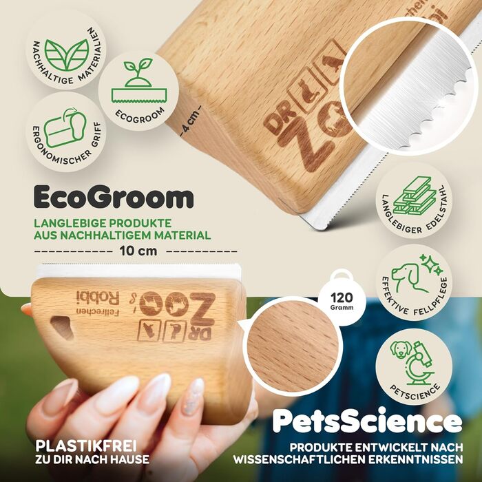 Дзеркальна щітка для собак DR Zoo 'Robbi' – ідеальна для грумінгу, видаляє підшерсток та короткий пух