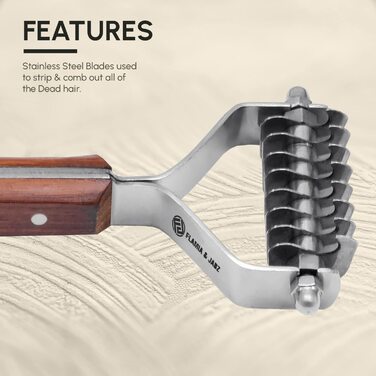 Гребінець для грумінгу підшерстка собак, котів та домашніх тварин FLAMIA & JABZ (14 лез)