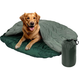 Навісний спальний мішок для собак Navaris - килимок для собак, ізомат для активного відпочинку - м'яка ковдра для собак на вулицю - зелений