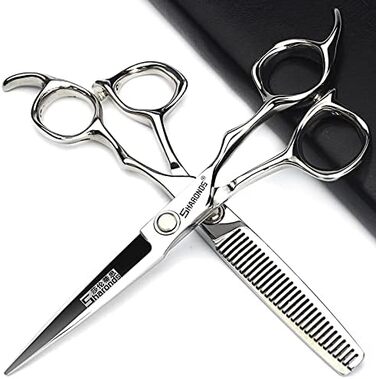 Професійний набір перукарських ножиць SHARONDS 6 дюймів для перукарів та дому, гострі ножиці з нержавіючої сталі (V-подібні зубці), 2 шт.
