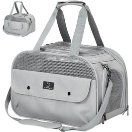 Транспортний бокс для котів та собак, сірий. Підходить для авіаперельотів та авто. Легкий, з безпечними пряжками та сіткою. Також використовується як сумка для зберігання.