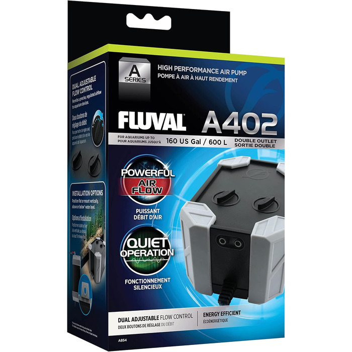 Повітряний насос для акваріума Fluval, тиха акваріумна аерація, надійна робота