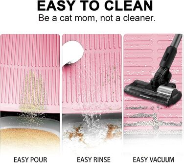 Килимок для котячого туалету PetNova, 101,6 x 76,2 см, силікон, вологостійкий, з рифленням, легко чистити, для кількох котів, рожевий