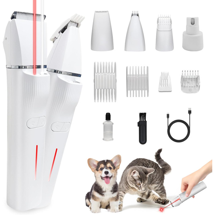 Професійний триммер для собак Paw Trim Pro 5-в-1: стрижка, шліфування кігтів, LED-підсвітка, лазерний цілик