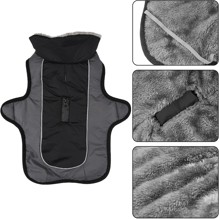 Зимова куртка для собак | Тепла зимова куртка | Відображаюча куртка для собак | Чорна куртка для собак, розмір 2XL