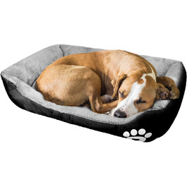 Ліжко для собак Lucky 70см, чорне: м'яке, затишне, для середніх собак, підходить для прання