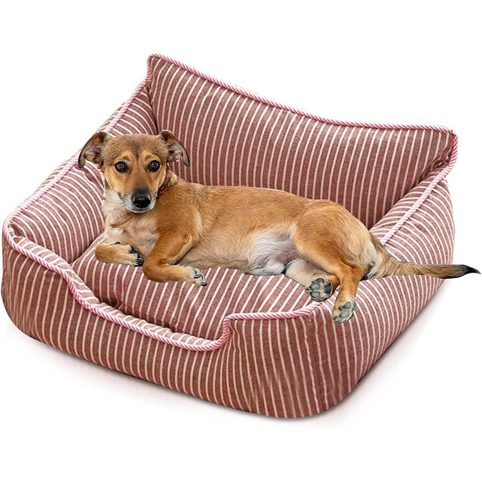 Ортопедичне ліжко для собак Petcute знімний, миючий чохол, антиковзаюче, для маленьких собак, червоний