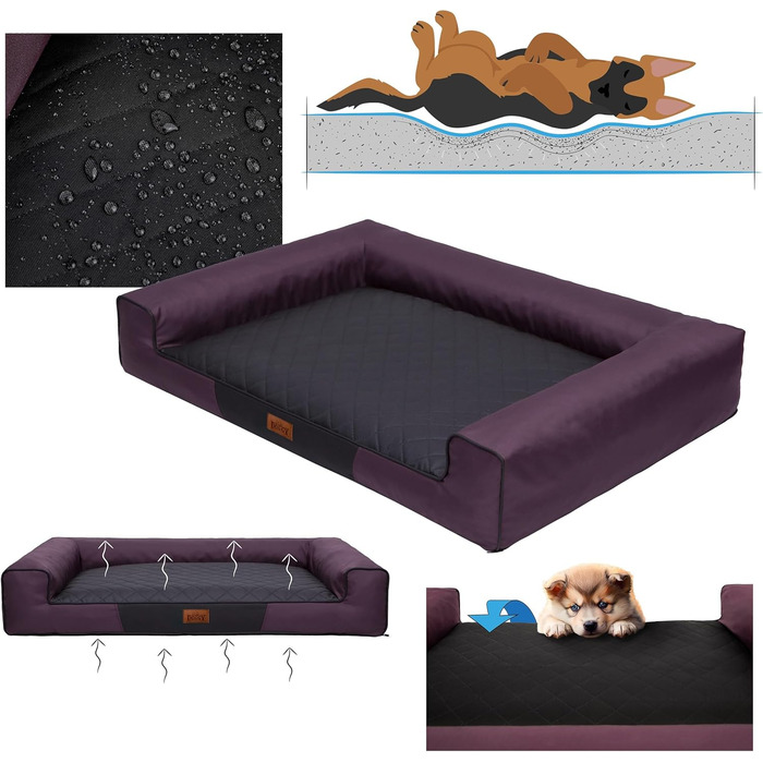 Килимок для собак XL, 100 x 66 см, червоний з чорним, м'який лежак для тварин