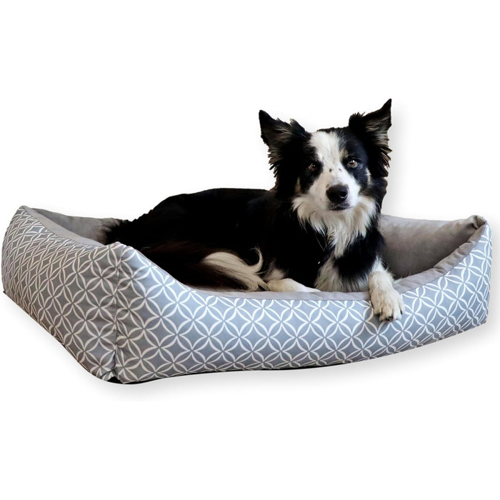 М'яке ліжко для собак 4L Textil OTTO, сіре, 120x100 см. Знімний та пральний чохол. Кошик для собак середніх порід.