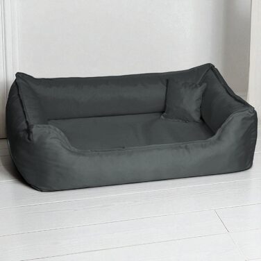 Ортопедичне ліжко для собак Tierlando® Donald, прямокутне, з матрацом з віскоеластичної піни, міцний оксфордський поліестер, антиковзаюча підкладка, 100x75 см, графіт