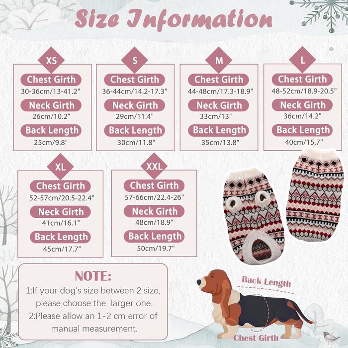 Теплий пуловер для собак - Boho пуловер для маленьких собак, святковий пуловер, отвір для повідка, теплий пуловер для чихуахуа, йоркширського тер'єра, джек-рассела (Червоний M)