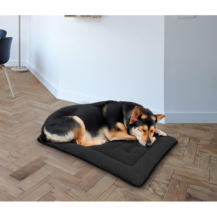 Килимок для домашніх тварин Spetebo з плюшу, 90 x 60 см, антрацитовий колір - нековзний, для собак та котів
