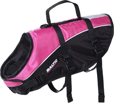 Плаваючий жилет для тварин Baltic Mascot, з кріпленням на липучці та ремінцем, X-Small, 0-3 кг, рожевий/чорний
