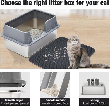 Туалетний лоток для котів Katzentoilette 6040 сірого кольору (M)