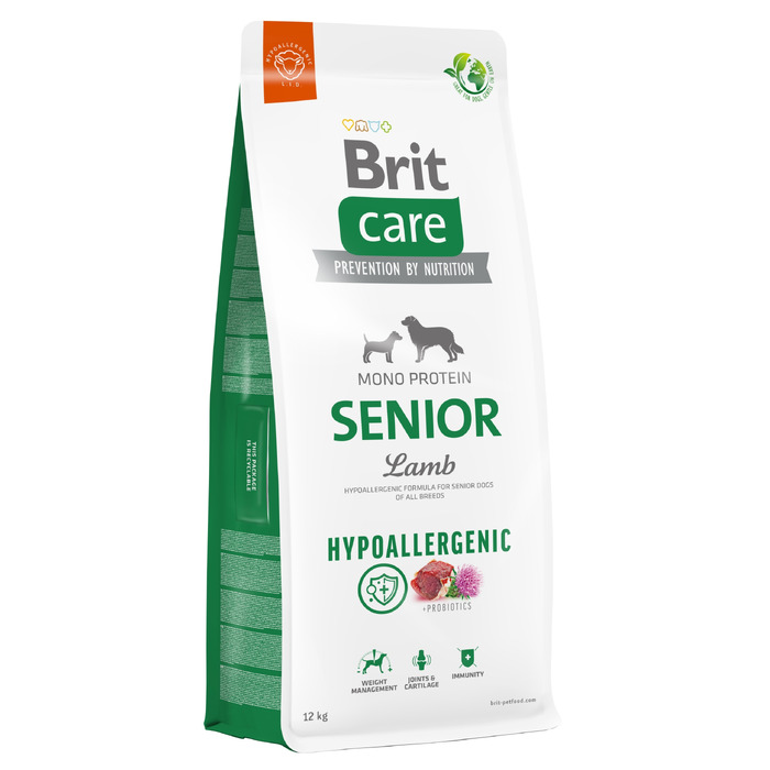 Сухий корм Brit Care Hypoallergenic Senior з ягнятиною для літніх собак, 12 кг