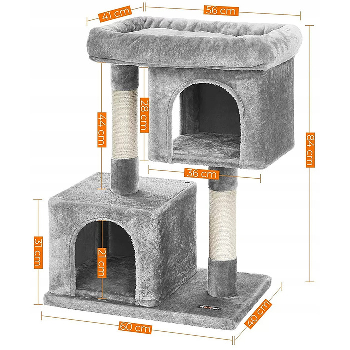 Низький когтеточка-лежак Feandrea, стовпчик для кігтів (61-100 см)