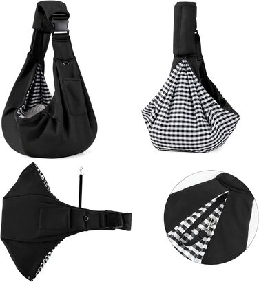 Сумка-переноска для собак Valleycomfy Tragetuch - чорна, до 7 кг