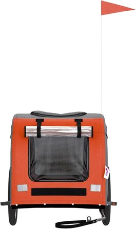 Причіп для велосипеда ARKEM для собак Оранжевий та Сірий, Oxford-тканина та залізо. Велосипедна корзина для собак