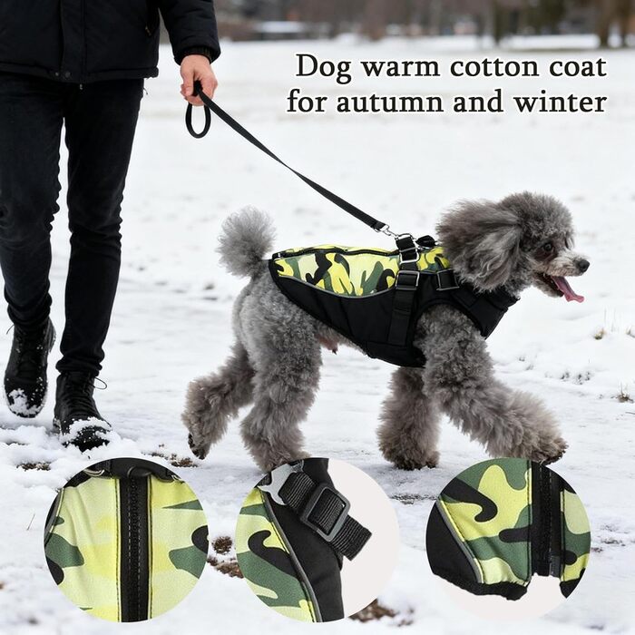 Водонепроникний зимовий одяг для собак та цуценят | Зимовий одяг для собак | Зимовий одяг для собак з світловідбиваючими смугами для маленьких, середніх та великих собак