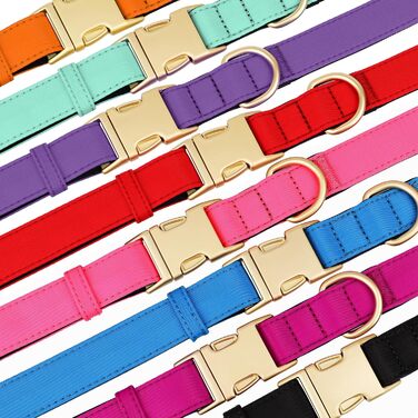 Нашийник для собак Didog з нейлону, м'який, з металевою застібкою-швидкої фіксації, чорний, розмір M (33-51 см)