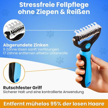 Щітка для видалення підшерстка та ковтунів Fellzauber, оранжева