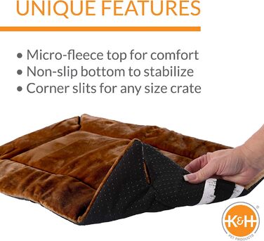 K&H Pet Products самонагрівальний килимок для собаки, малий, портативний, машинне прання, без електрики, регульований, не ковзає, 63,5x50,8 см