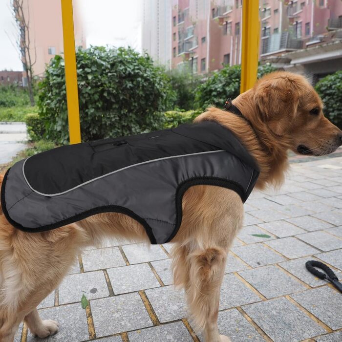 Водонепроникний зимовий одяг для собак - тепла куртка з флісовою підкладкою | Зимовий одяг для собак, водонепроникний та вітронепроникний, з регульованими ремінцями, теплий, з флісовою підкладкою, для маленьких, середніх собак