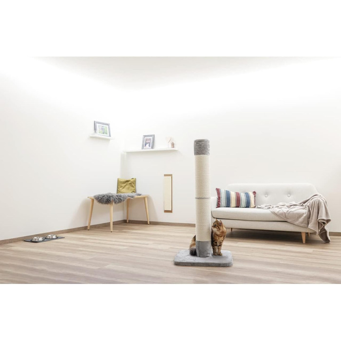 Дряпка для котів Kerbl Opal з джуту, сіра, 56x56x119 см