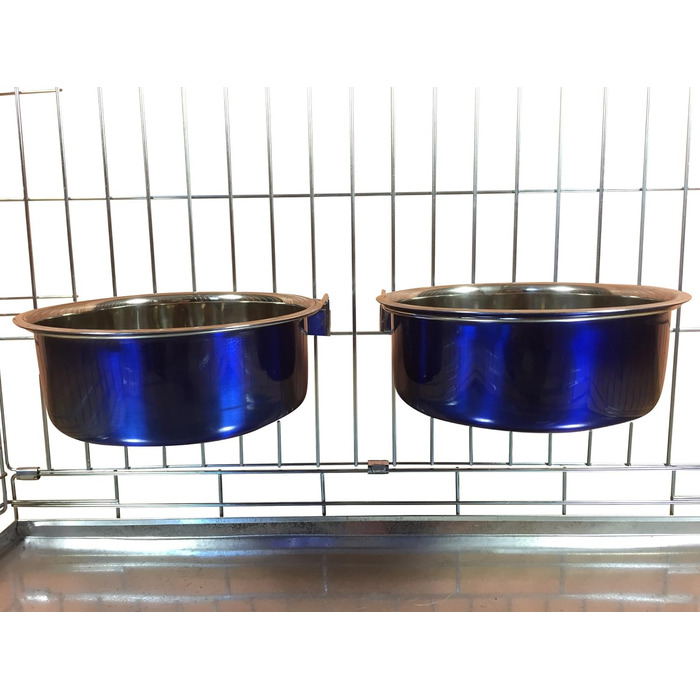 Миски для собак Ellie-Bo, 2 шт., блакитні, 2.0L, великі, для транспорту, клітки, вольєру