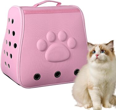 Транспортна сумка для котів, переноска для тварин | Дихаюча переноска для котів, маленька переноска для котів та собак, портативна сумка для тварин у дорогу Рожева