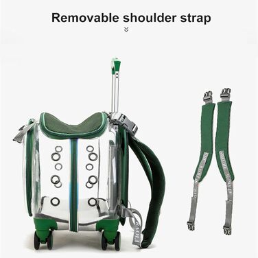 Транспортувальний рюкзак-переноска для тварин, ролл-переноска для котів та собак, з вентиляцією та тихими колесами