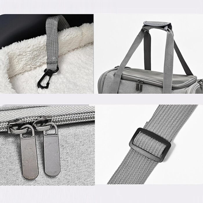 Сумка-переноска для собак – сумочка на плече, розкладна, прозора | Легка переноска для цуценят та маленьких собак, зручний рюкзак для подорожей, Trans (сірий)