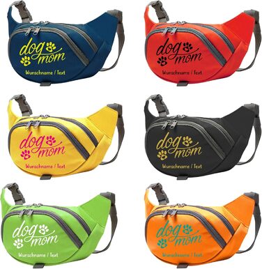 Сумка для ласощів для собак з персональним ім'ям | Сумка для дресирування собак | Чорний/Світло-блакитний