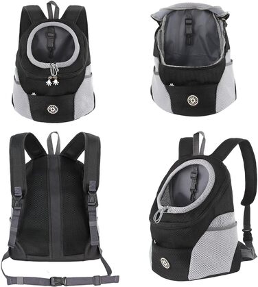 Рюкзак для собак MUNCASO: переноска для цуценят та маленьких тварин з вентиляцією, водонепроникним дном для подорожей та активного відпочинку (чорний)