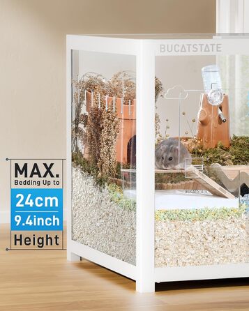 Клітка для хом'яків та гризунів 0,72 м², металева, біла, для мишей, щурів, карликових хом'яків, сталева конструкція, зручно збирається, 100х50х52 см
