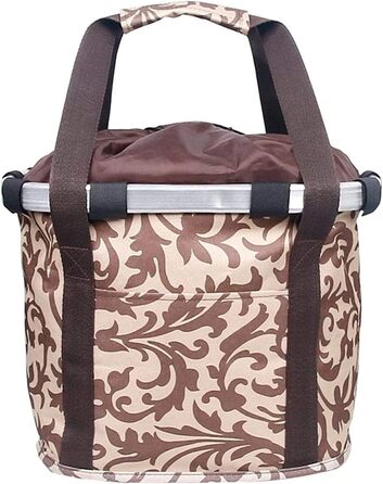 Знімний велосипедний кошик для тварин - складана передня сумка - переносний візок для котів та собак (колір: кавовий)