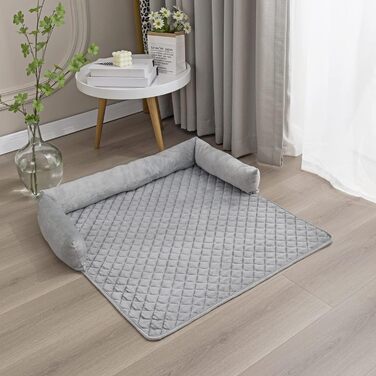 М'яке ліжко-матрац для собак та котів з велюру, 90x90 см, сірий