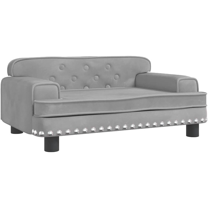 Лягушковий лежак для собак, м'яка подушка для собак, лежанка-софа для маленьких собак, лежанка для домашніх тварин, лежанка для котів, світло-сірий велюр, 70 x 45 x 30 см, сірий