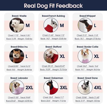 Теплий зимовий пуловер для собак великих порід IECOii з діркою для повідка, червоний, XXXL (80 см)