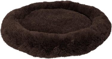 BENNO® Hundebett BALU - Кругле ліжко для собак 70x70x16 см, коричневе, з підстилкою, антиковзаюче, з іграшкою, миється