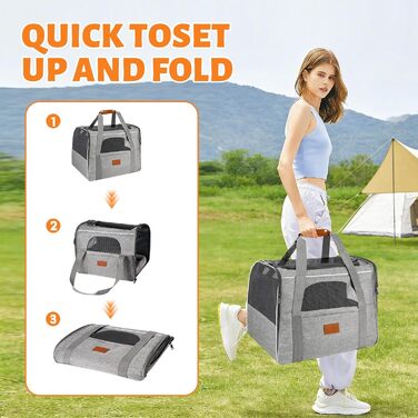 Транспортна сумка для кота/собаки Lociban, складана переноска для тварин до 7 кг, ідеальна для подорожей