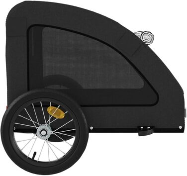 Транспортувальний причіп для собак та котів, 125x63x66 см, Oxford-Gewebe, Model 93959 (Чорний)