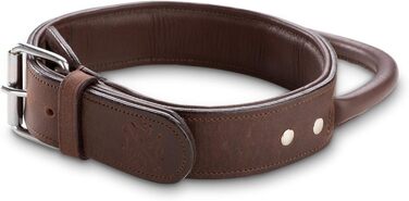 Преміум шкіряний нашийник для собак Джек Рассел з ручкою - міцний нашийник з натуральної шкіри буйвола Jack (L) (48.0-60.0см)