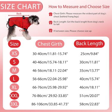 Теплий зимовий одяг для собак Savlot: водонепроникна куртка з підкладкою з флісу для малих, середніх та великих собак (3XL, червоний)