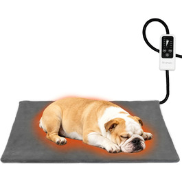Електричний нагрівальний килимок BECEMURU для котів та собак 45x40 см, з таймером та регулюванням температури, антигризунковий кабель