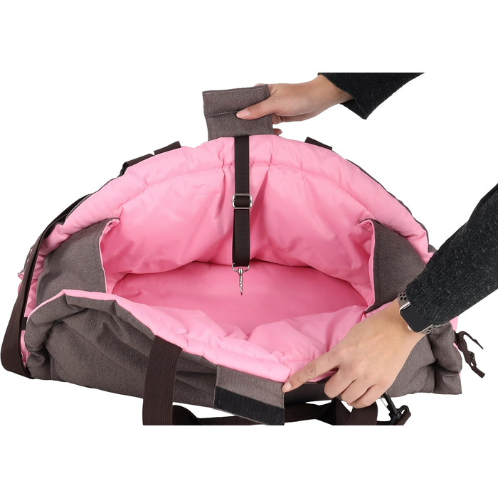 Сумка-переноска для собак і котів Flamingo Xenos Taupe - 47x25x28 см - Міцна та зручна