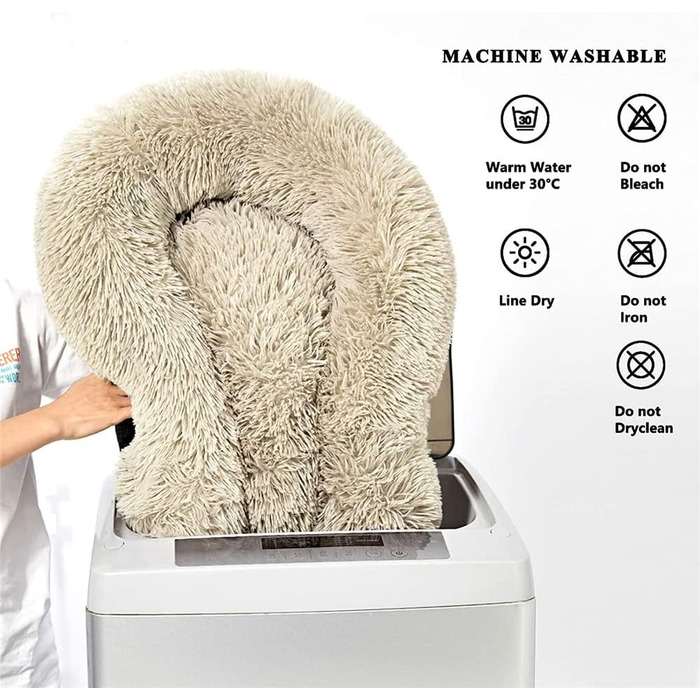 М'яке кругле ліжко для собак і котів Lukery з плюшу, зручне доунат-ліжко, м'яке плюшеве ліжко для маленьких, середніх та великих тварин (60 см, світло-морська зелень) 60 см, світло-морська зелень