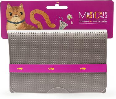 Килимок для котячого туалету Messy Cats, м'які шипи, 45,7x35,6 см, сірий