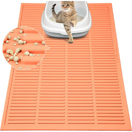 PetNova XL килимок для котячого туалету, водонепроникний, гумовий, персиково-рожевий, 81,3x53,3 см – ловить котячий наповнювач